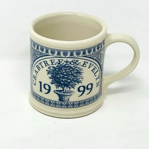 Vintage Crabtree & Evelyn Coffee Mug 1999 Blue Porcelain Ironstone USA Y2K NEW - Foto 1 di 13