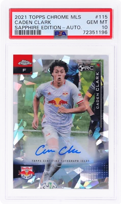 2021 Topps Chrome MLS Sapphire Caden Clark Auto #115 PSA 10 - Image 1 of 2