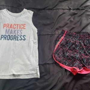 girl large drifit shorts with graphic tank - Picture 1 of 3