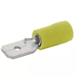 Blade Terminal 14 Pack Male 6.3mm Vinyl Insulated YELLOW Suits wire 5-6mm - Picture 1 of 1