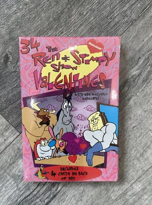 Vintage Nickelodeon Ren Stimpy 90’s Valentines Cards Paper Magic Epherma NOS - Image 1 of 4