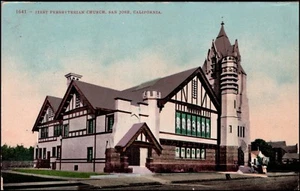 Erste presbyterianische Kirche San Jose CA Kalifornien Postkarte, 1911 Mountainview CA  - Bild 1 von 2