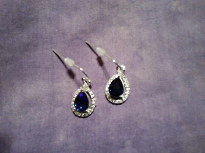 Avon Radiant Azure Drop Earrings - Silvertone *** NEW - Image 1 of 4