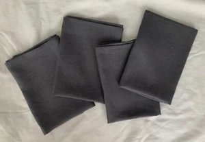 NEW 100% LINEN HANDMADE DINNER/ LUNCH CLOTH NAPKINS SET of 4 RUSTIC GREY COLOR - Picture 1 of 10