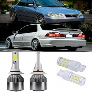 For 98-02 Honda Accord JDM White LED Headlight Lamp Bulbs Reverse 9006 HB4 7440 - Picture 1 of 1
