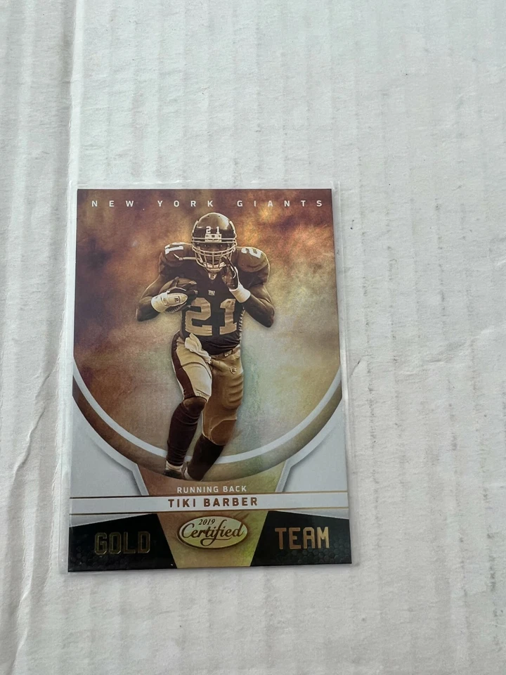 Tiki Barber 2019 Certified Gold Team Card #GT-TI - Image 1 of 1