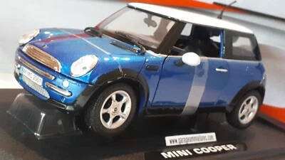 MINI COOPER BLEU AUSTIN 2001 MOTORMAX REF 73114 ECHELLE AU 1/18 EME collection - Photo 1/4
