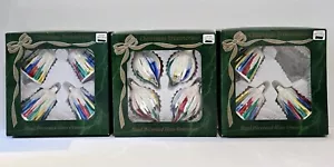 11 adornos de vidrio a rayas multicolores brillantes decorados a mano Bradford vintage - Imagen 1 de 12