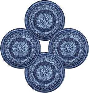 Navy Blue Round Placemats For Dining Table Placemat Set Of 4 Table Setting - Picture 1 of 7