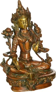 Die traditionelle Form der grünen Tara - Messingskulptur - Bild 1 von 3