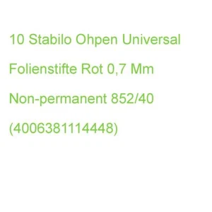 10 Stabilo Ohpen Universal Folienstifte Rot 0,7 Mm Non-permanent 852/40 (4006381 - Bild 1 von 2