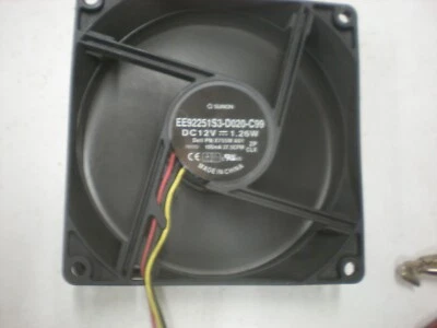 Sunon EE92251S3-D020-C99 Muffin Fan - 12VDC - 3-5/8" Square Frame - Runs - Image 1 of 4
