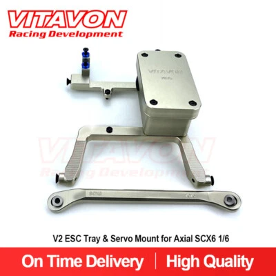 Vitavon SCX6 CNC Alu7075 V2 ESC Tray & Servo Mount for Axial SCX6 1/6  titanium - Image 1 of 4