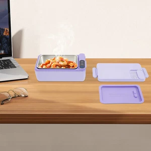 Lila Elektrische Batteriebetriebene Beheizte Lunchbox Mit Isolierter Tasche Neu - Bild 1 von 20