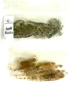 Jed Welsh 4" Swirl Tail Grub S&P and 3" Caterpillar/4.5" Straight Worm Dirty Pep - Picture 1 of 12