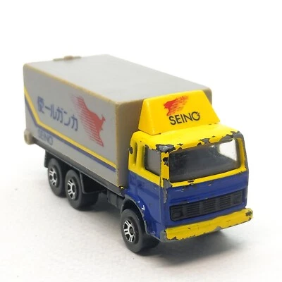 Majorette Renault J Container Truck  Seino Blue / Yellow 1/100 3" Pre-Owned 001 - Image 1 of 4