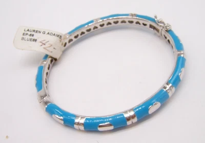 BRAZALETE LAUREN G ADAMS ESMALTE AZUL BISAGRAS NUEVO CON ETIQUETAS Foto 1 de 4