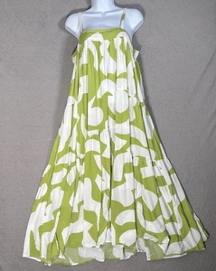 Abel the Label Anthropologie Bright Citron Dress Size M Maxi Boho Flowy Tiered - Picture 1 of 15