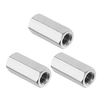 3 Stück M8x1.25 Steigung 30mm Länge 304 Edelstahl Grobe Sechskant-Hülsenmutter - Bild 1 von 4