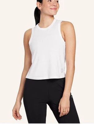 NUEVO CON ETIQUETAS CAMISETA SIN MANGAS LULULEMON X PELOTON CLASSIC FIT MEZCLA ALGODÓN BLANCO Talla 6 Foto 1 de 4