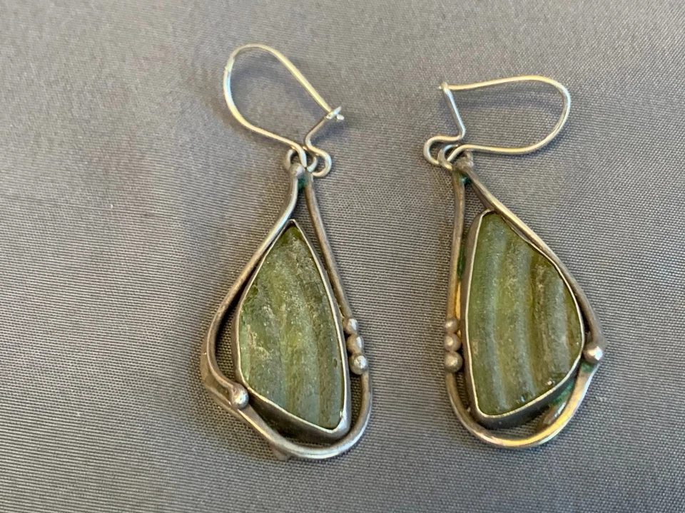 Pendientes de moldavita de plata de ley 10,12 g joyería fina colgantes/gotas *LEER* Foto 1 de 1