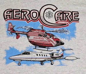 Camiseta de Colección Aero Care Médica Evacación Helicóptero Avión EE. UU. Puntada Única XXL - Imagen 1 de 11