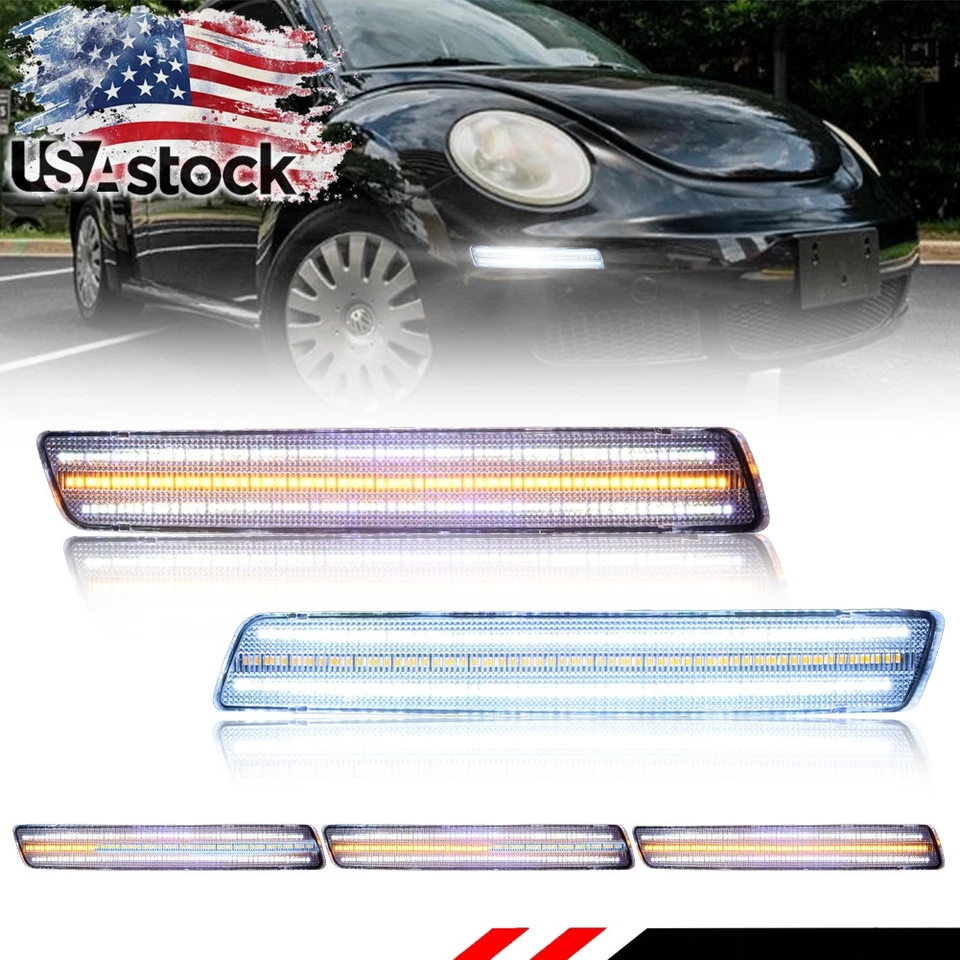 Clear LED Front Bumper Corner Turn Signal Lights For 2006-2010 Volkswagen Beetle - Image 1 of 4