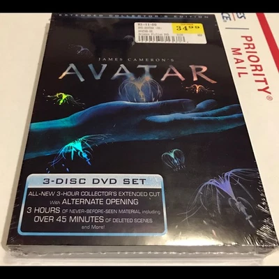 Avatar Extended Collectors Edition 3 disc DVD Set UNOPENED IN WRAP FREE SHIPPING - Image 1 of 3