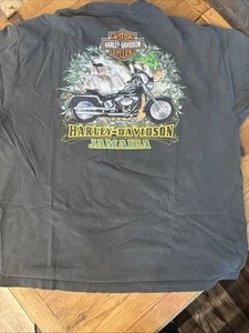 Camiseta Harley Davidson Jamaica Gráfica Negra XL Manga Corta Rara - Imagen 1 de 7