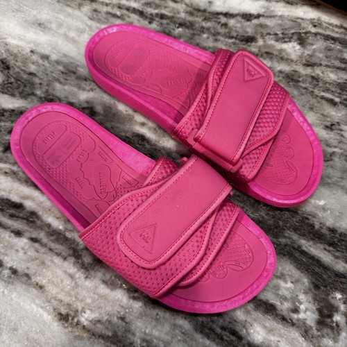 Adidas x Pharrell Williams Chancletas Hu slides in rosa fluo taglia 9 Boost Foam