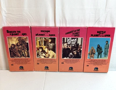 4 Vtg Planet of the Apes VHS Playhouse Videos Roddy McDowall Kim Hunter 1970's - Image 1 of 4