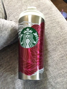 Starbucks Kaffeebecher Travel Tumbler Tasse Edelstahl Pink Rose Blume 2014 - Bild 1 von 5