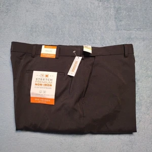 Pantalones Van Heusen 44 x 32 grandes y altos elásticos viajero para hombre negros nuevos con etiquetas - Imagen 1 de 9