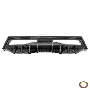 For 20-Up Corvette C8 Base | Glossy Black Rear Bumper Add-On Finned Diffuser - Bild 1 von 9