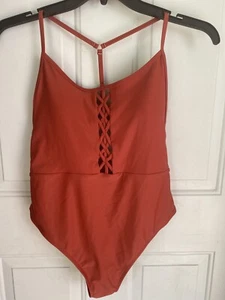 Xhilaration Women's / Juniors L Swimsuit Criss Cross Strappy NWT Sangria Red - Picture 1 of 10