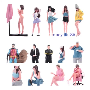 Pintado 1/18 Dama Hombre Escena Accesorios Miniaturas Figuras Modelo Ajuste Coches Vehículos Juguete - Imagen 1 de 17