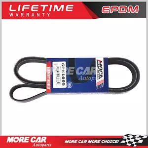 EPDM Serpentine Belt 6PK1695 fit BMW 328d X3 X5 Hyundai Sonata Ford Mustang - Picture 1 of 8