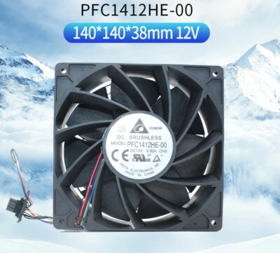 Delta PFC1412HE-00 14038 12V 9A high speed server violent cooling fan - Image 1 of 4