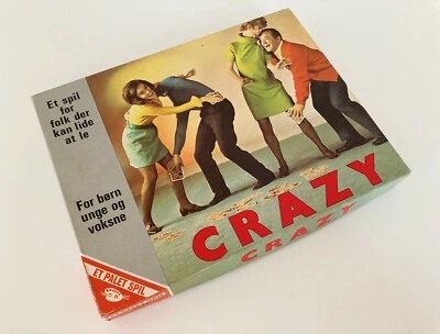 CRAZY PARKER BROTHERS Danish Edition 1968 Mid Century Board Game VINTAGE TOYS - Imagen 1 de 4