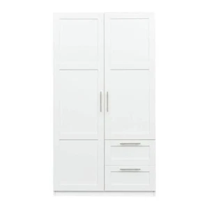 Armoire 70.87 X 39.37 X 19.49 5-Storage Spaces W/ 2-Doors 2-Drawer Whites - Picture 1 of 9
