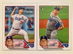 2023 Topps Update Bobby Miller RC (2) Rookie #US188 & Debut #US40 LA Dodgers