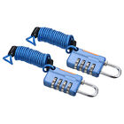 2Pcs Luggage Cable Lock 4 Digit Combination Padlock 3.3Ft Spring Cable Blue