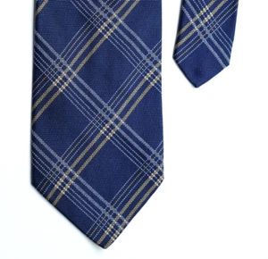 Luxurious NICKY Blue Plaid Neck Tie Handmade in Italy - Picture 1 of 9