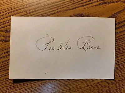Pee Wee Reese Signed 3x5 Card - Image 1 of 2