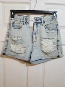 American Eagle Damen Gr. 0 MOM Denium Shorts Hi Rise leicht waschen distressed NEU - Bild 1 von 7