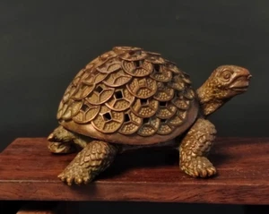 Rare Chinese old bronze collect tortoise turtle figure statue tea pet home deco - Picture 1 of 9