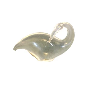 VINTAGE HANDBLOWN ART GLASS SWAN PAPERWEIGHT 4" LONG FIGURINE - Picture 1 of 2