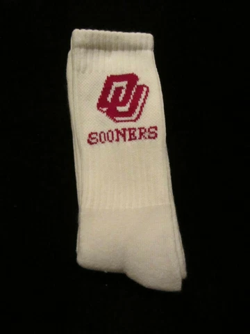 Oklahoma Sooners - Socks  Large  White / Red   NEW  (1220BL5) Cover