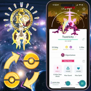 Pokémon Go - Shiny Gigantamax Toxtricity | Special Background -Low key and Amped - Picture 1 of 3