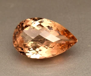 Natural Imperial Topaz GJEPC Certified 23.20 Ct Pear Cut Loose Gemstone - Picture 1 of 5